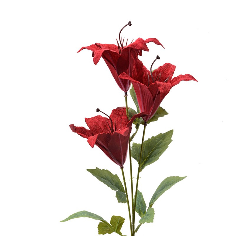 6PL0337R Fleur artificielle 72 cm Rouge Plastique