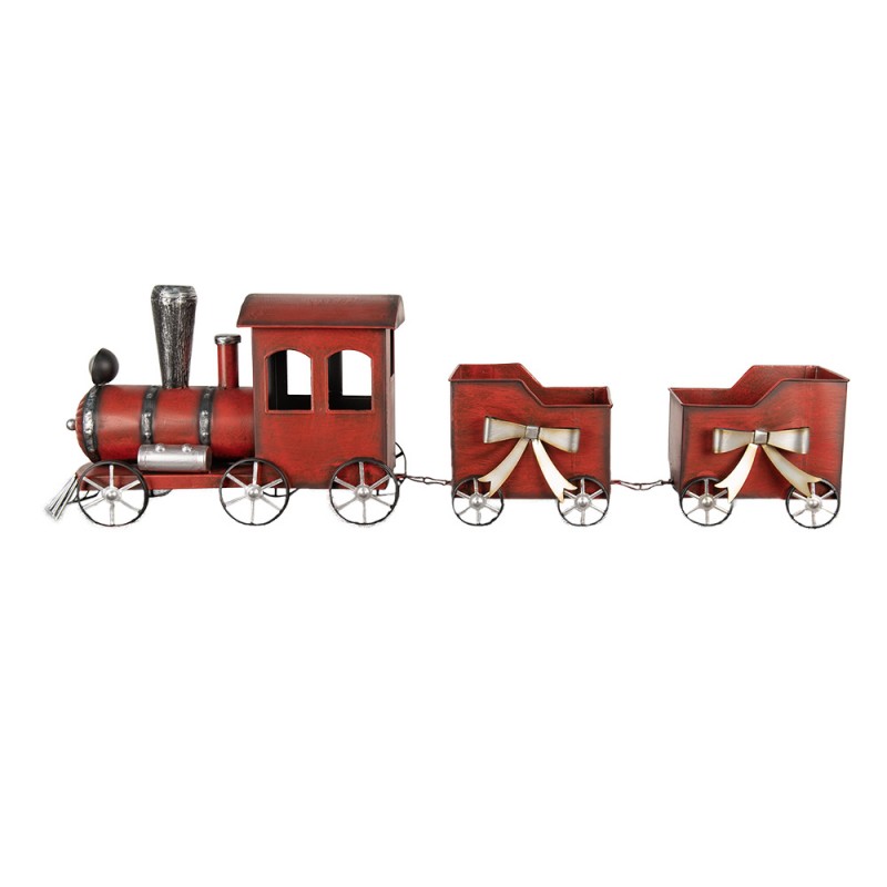 6Y5632 Christmas Decoration Train 94x18x28 cm Red Metal