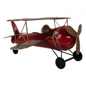 26Y5634 Décoration de Noël Avion 41x37x21 cm Rouge Métal