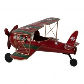 26Y5634 Décoration de Noël Avion 41x37x21 cm Rouge Métal