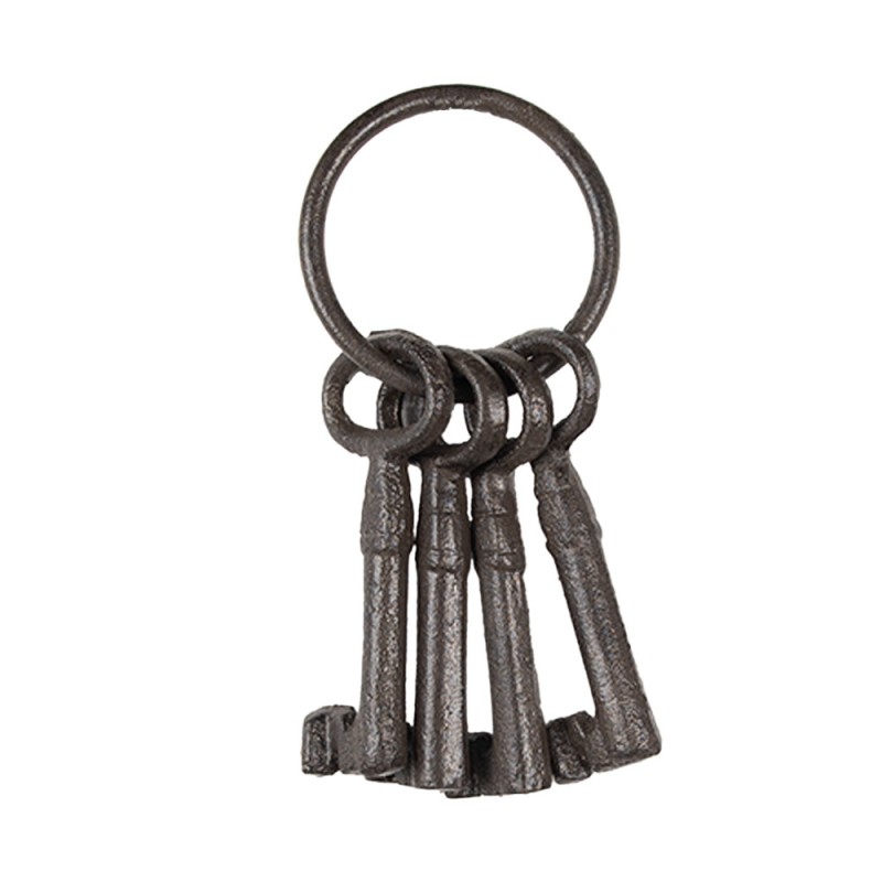 6Y5643 Decorative Keychain 6x3x13 cm Brown Metal