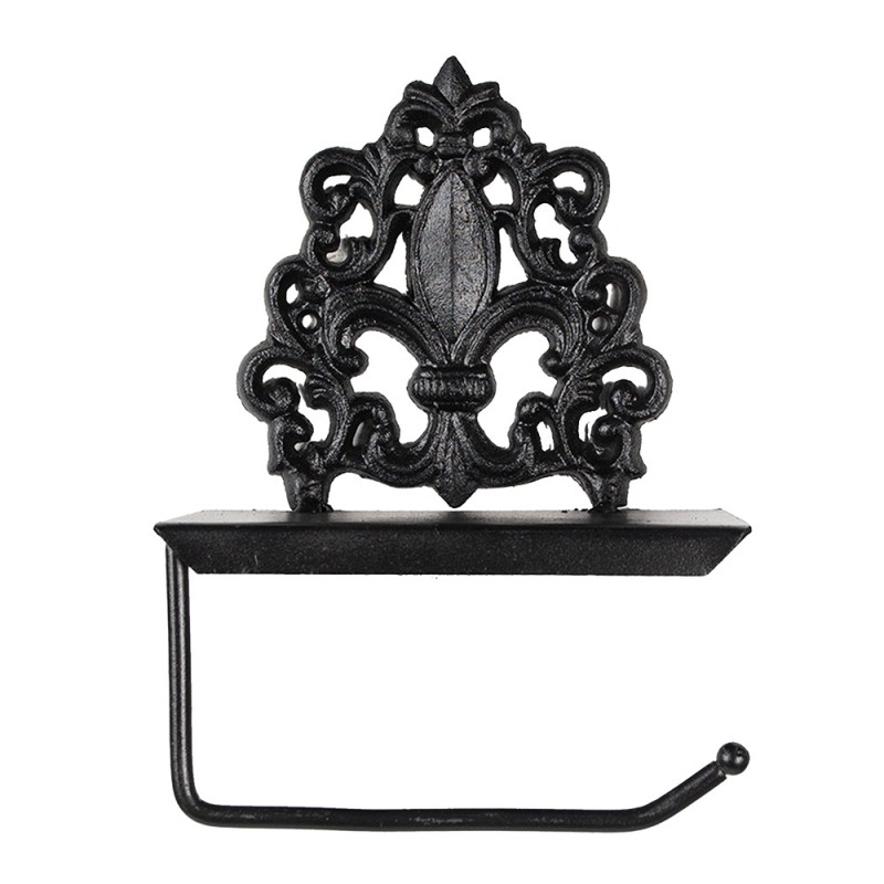 6Y5649 Toilet Paper Holder 18x10x24 cm Black Metal Toilet Roll Holder