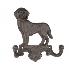 26Y5650 Wall Coat Rack Dog 16x4x16 cm Brown Metal