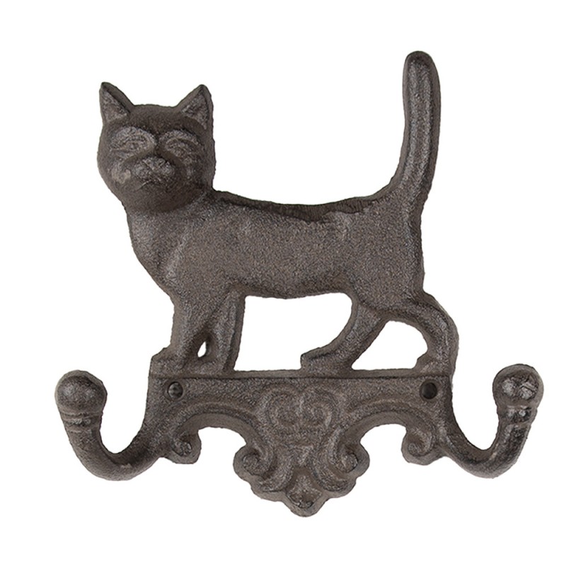 6Y5651 Wall Coat Rack Cat 16x4x16 cm Brown Metal