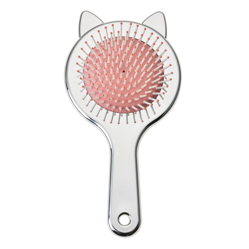 JZCHBR0001 Brosse à cheveux 19x10x3 cm Couleur argent Plastique Chat