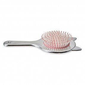 2JZCHBR0001 Brosse à cheveux 19x10x3 cm Couleur argent Plastique Chat