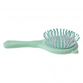 2JZCHBR0002 Hair Brush Green Plastic Glass Cat