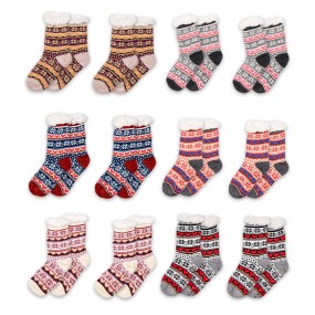 2JZSKSET0002 Christmas socks Set of 12 one size Multicoloured Synthetic Snowflakes