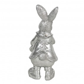 26PR3097ZI Figurine Rabbit 13 cm Silver colored Polyresin Home Accessories