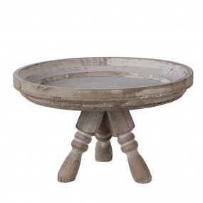 26H2010 Etagere Ø 30x18 cm Brown White Wood Round Cake Stand