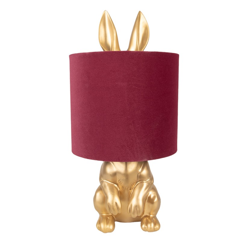 6LMC0027VBU Lampe de table Lapin Ø 20x42 cm Couleur or Rouge Plastique