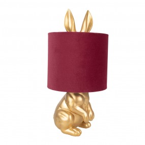 26LMC0027VBU Lampe de table Lapin Ø 20x42 cm Couleur or Rouge Plastique