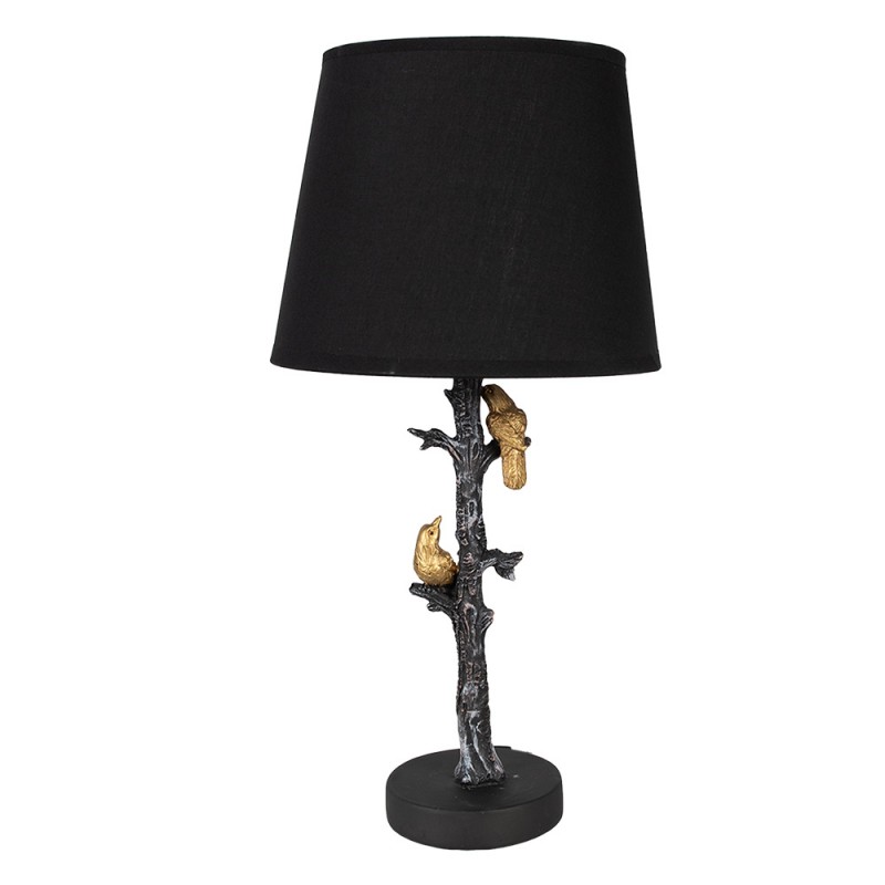 6LMC0094 Tischlampe Ø 23x45 cm Schwarz Kunststoff Vogel