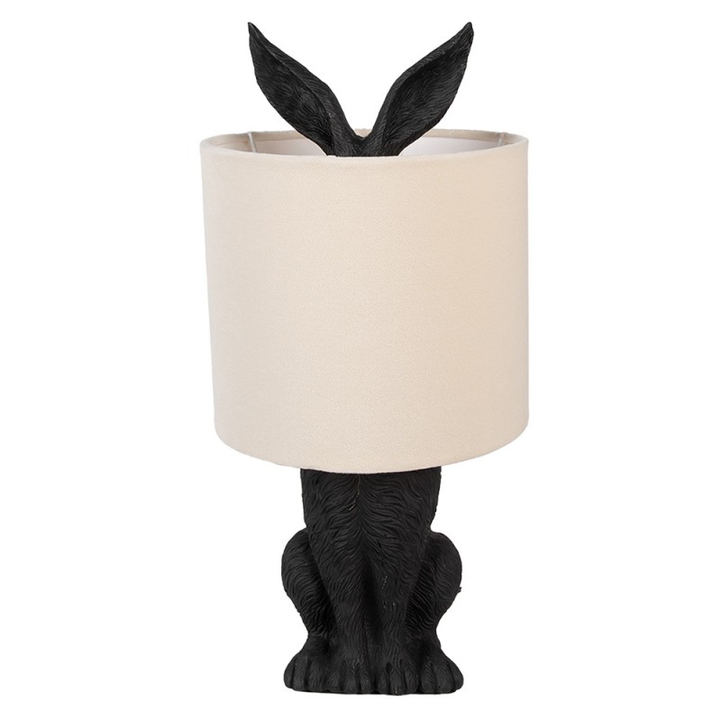 6LMC0099ZVBE Tischlampe Kaninchen Ø 20x43 cm Schwarz Beige Kunststoff