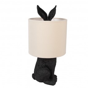 26LMC0099ZVBE Lampe de table Lapin Ø 20x43 cm Noir Beige Plastique