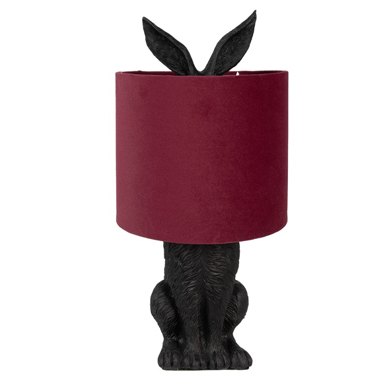 6LMC0099ZVBU Lampe de table Lapin Ø 20x43 cm Noir Rouge Plastique