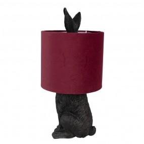 26LMC0099ZVBU Lampe de table Lapin Ø 20x43 cm Noir Rouge Plastique