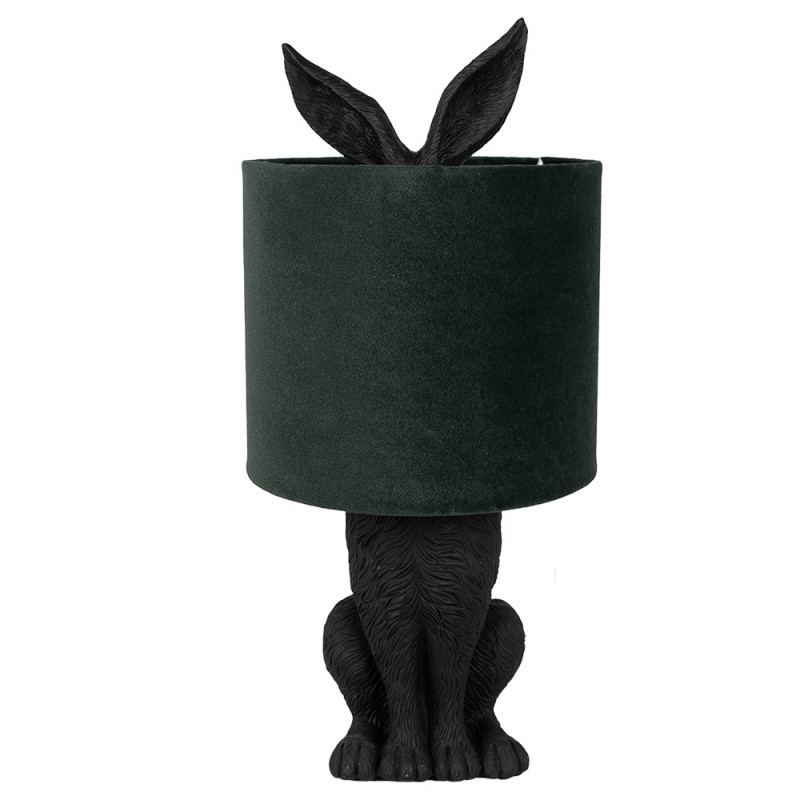 6LMC0099ZVGR Lampada da tavolo Coniglio Ø 20x43 cm Nero Verde Plastica