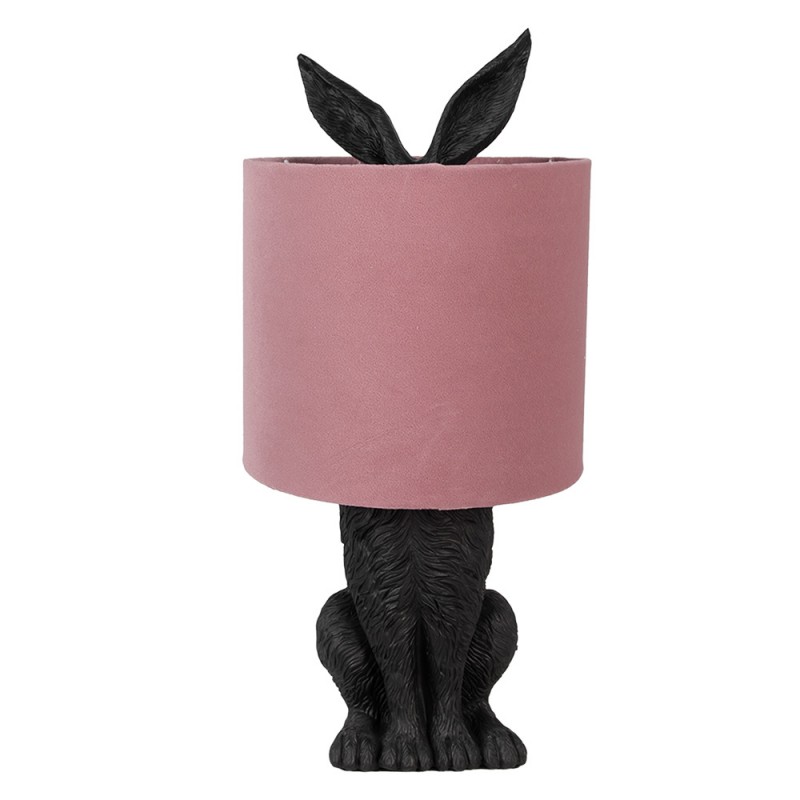 6LMC0099ZVP Tischlampe Kaninchen Ø 20x43 cm Schwarz Rosa Kunststoff