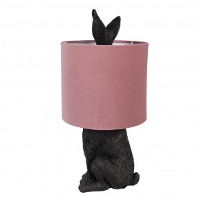 26LMC0099ZVP Lampe de table Lapin Ø 20x43 cm Noir Rose Plastique