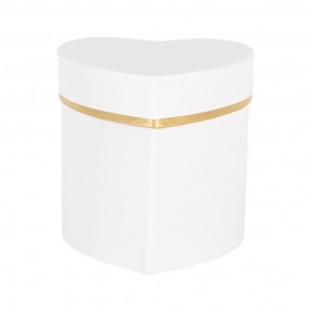 266024W Boîte cadeau 10x10x10 cm Blanc Carton En forme de coeur