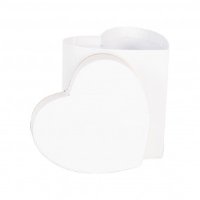 266024W Gift box 10x10x10 cm White Cardboard Heart-Shaped