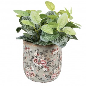 26CE1966L Planter Ø 17x16 cm Grey Ceramic Flowers