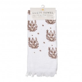 2CTGTW Guest Towel 40x66 cm White Cotton Deer Rectangle