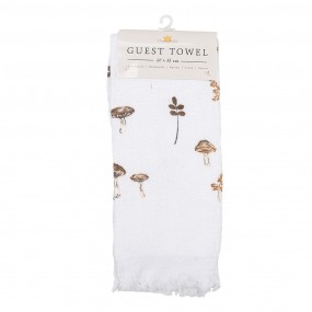 2CTLFJ Guest Towel 40x66 cm White Cotton Mushrooms Rectangle