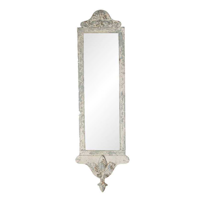 52S203 Mirror 23x72 cm White Iron Rectangle Large Mirror
