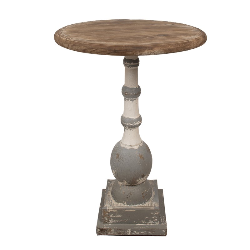 5H0689 Table d'appoint Ø 51x71 cm Marron Bois