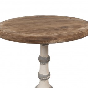 25H0689 Side Table Ø 51x71 cm Brown Wood