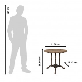 25H0690 Beistelltisch 66x42x64 cm Braun Holz