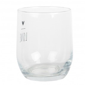 2BHSGL0004 Verre d'eau 300 ml Transparent Verre Coeur Gobelet