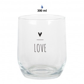 2BHSGL0004 Verre d'eau 300 ml Transparent Verre Coeur Gobelet