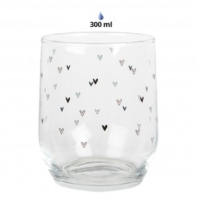 2BHSGL0005 Verre d'eau 300 ml Transparent Verre Coeurs Gobelet