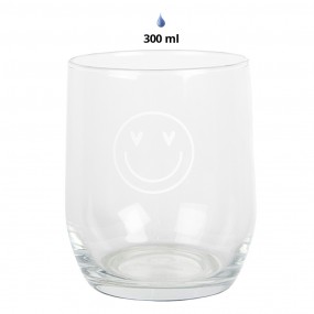 2BHSGL0006 Water Glass 300 ml Transparent Glass Smile Drinking Cup