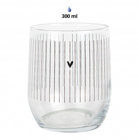 2BHSGL0007 Verre d'eau 300 ml Transparent Verre Coeur Gobelet