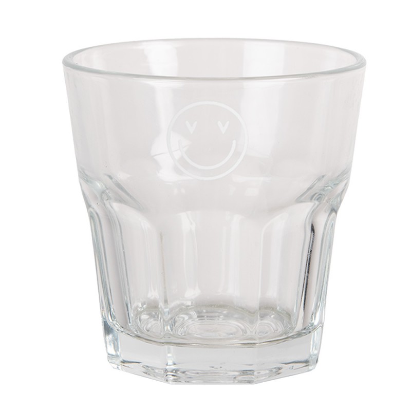 BHSGL0010 Water Glass 200 ml Transparent Glass Smile Drinking Cup