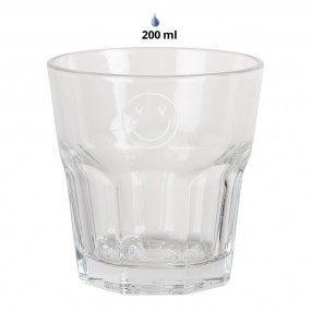 2BHSGL0010 Water Glass 200 ml Transparent Glass Smile Drinking Cup