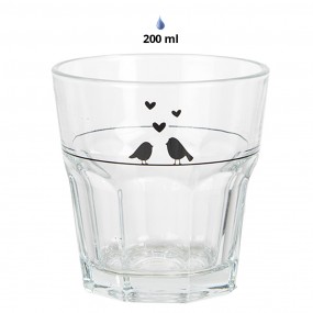 2LBSGL0011 Verre d'eau 200 ml Transparent Verre Oiseaux Gobelet