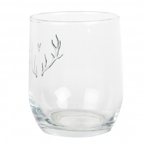 2NWVGL0002 Water Glass 300 ml Transparent Glass Antler Drinking Cup