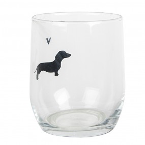 2PWSGL0004 Water Glass 300 ml Transparent Glass Dachshund Drinking Cup