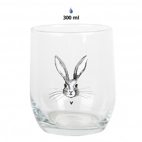 2RUBGL0001 Verre d'eau 300 ml Transparent Verre Lapin Gobelet