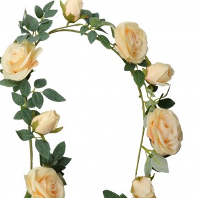 26PL0321Y Fleur artificielle Guirlande 150 cm Jaune Vert Plastique Roses