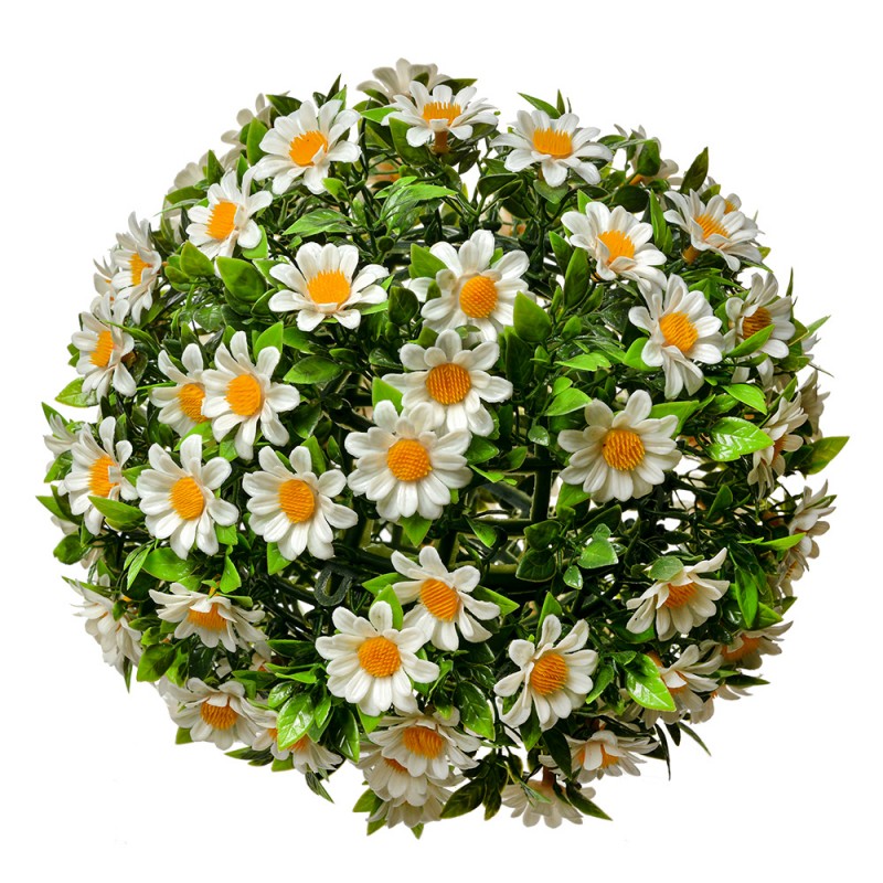 6PL0324M Boxwood ball Ø 22 cm White Green Plastic Round