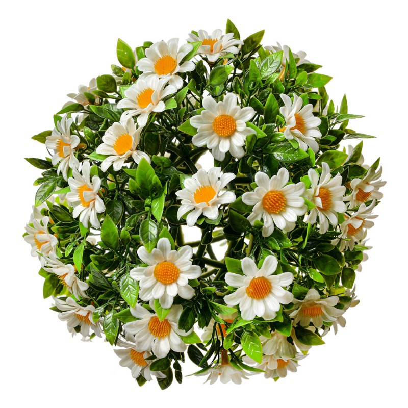 6PL0324S Boxwood ball Ø 17 cm White Green Plastic Round