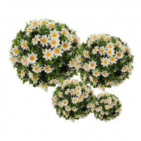 26PL0324XS Boxwood ball Ø 12 cm White Green Plastic Round