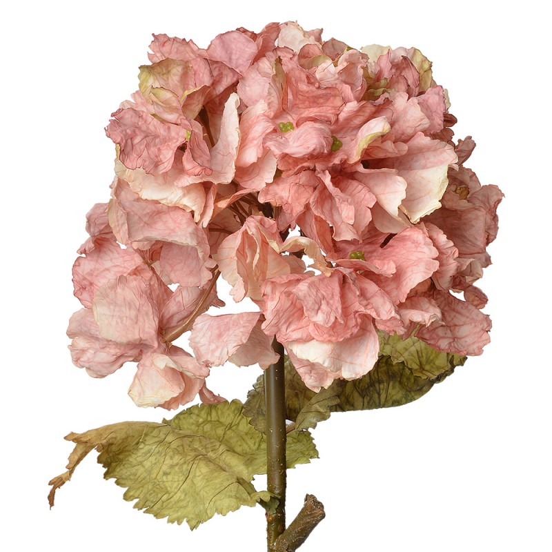 6PL0333P Fleur artificielle Hortensia 55 cm Rose Plastique