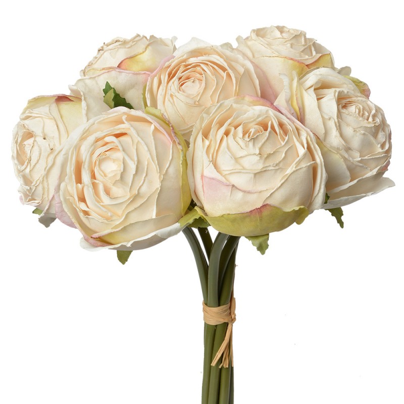 6PL0336W Fleur artificielle 34 cm Blanc Plastique Roses